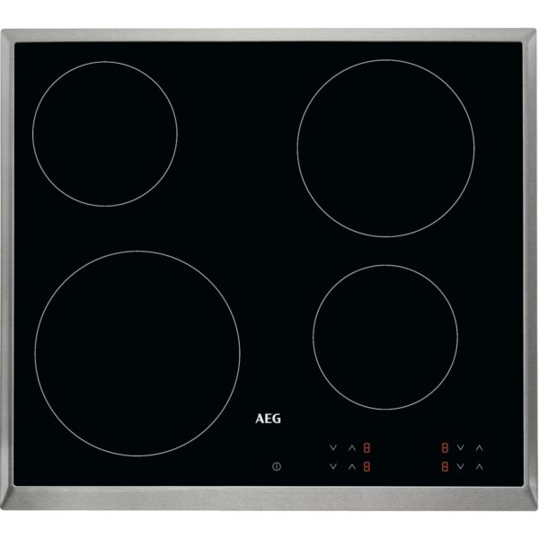 AEG Glaskeramik-Kochfeld KFA58SM Chrom