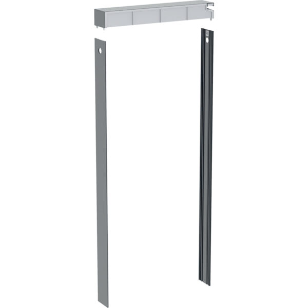 Geberit Monolith Set SPK-Deckel mit Seitenverkleidungen für Geberit Monolith Sanitärmodul für Wand-WC, 114 cm, kundenindividuell: schwarzchrom / Aluminium gebürstet