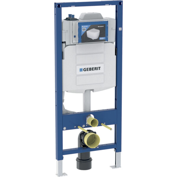 Geberit Duofix Element für Wand-WC, 120 cm, mit Sigma Unterputzspülkasten 12 cm, mit HS30 Hygienespülung, mit zwei Wasseranschlüssen