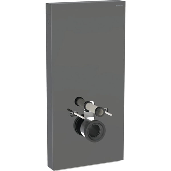 Geberit Monolith Sanitärmodul für Wand-WC, 101 cm, Frontverkleidung aus Glas: Glas lava, Aluminium schwarzchrom