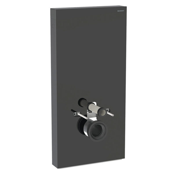 Geberit Monolith Sanitärmodul für Wand-WC, 101 cm, Frontverkleidung aus Glas: Glas schwarz, Aluminium schwarzchrom