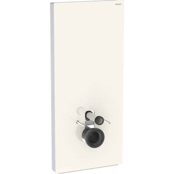 Geberit Monolith Sanitärmodul für Wand-WC, 114 cm, Frontverkleidung aus Glas: Glas sand-grau, Aluminium