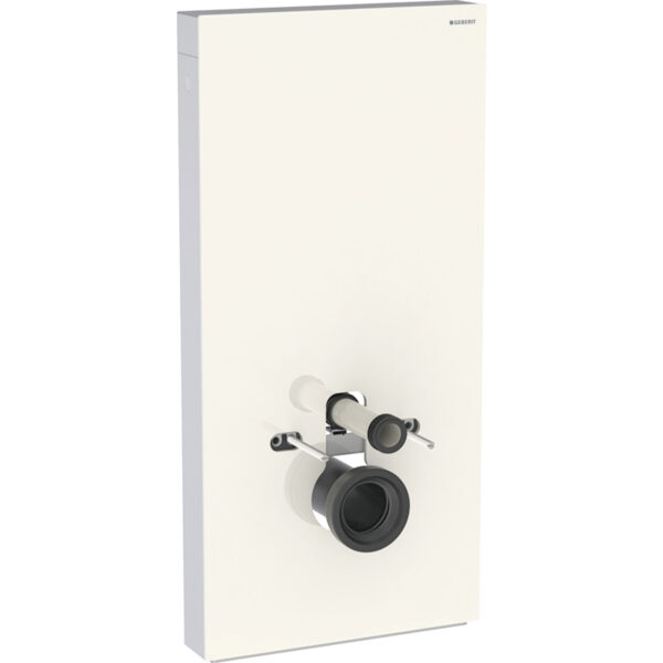 Geberit Monolith Plus Sanitärmodul für Wand-WC, 101 cm, Frontverkleidung aus Glas: Glas sand-grau, Aluminium