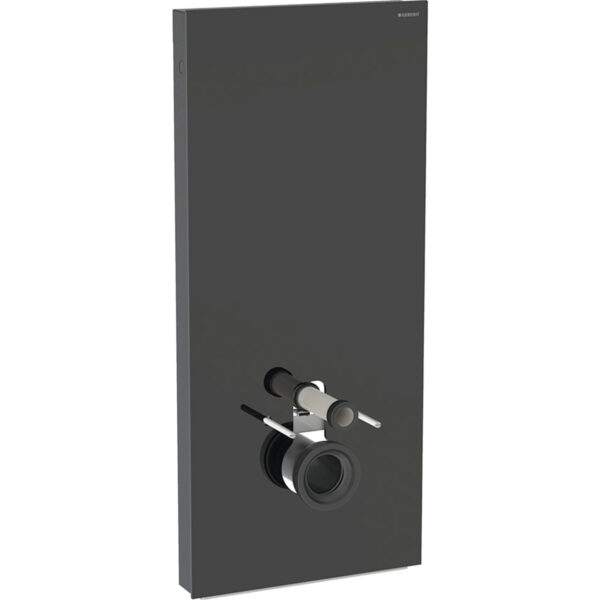 Geberit Monolith Sanitärmodul für Wand-WC, 114 cm, Frontverkleidung aus Glas: Glas schwarz, Aluminium schwarzchrom