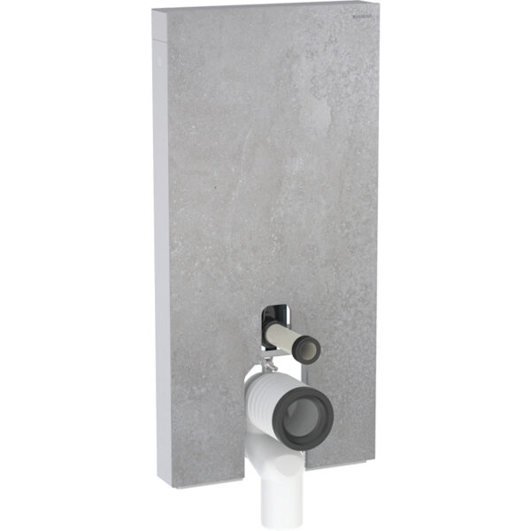 Geberit Monolith Sanitärmodul für Stand-WC, 101 cm, Frontverkleidung aus Steinzeug: Steinzeug Betonoptik, Aluminium