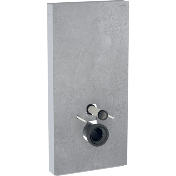Geberit Monolith Sanitärmodul für Wand-WC, 101 cm, Frontverkleidung aus Steinzeug: Steinzeug Betonoptik, Aluminium