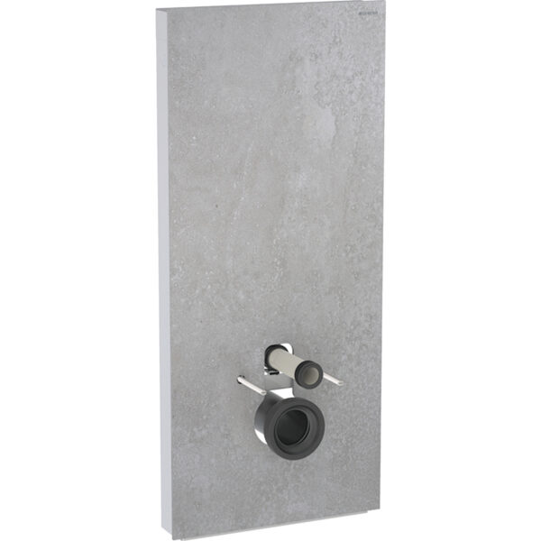 Geberit Monolith Sanitärmodul für Wand-WC, 114 cm, Frontverkleidung aus Steinzeug: Steinzeug Betonoptik, Aluminium