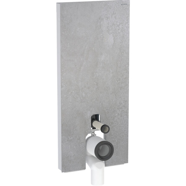 Geberit Monolith Sanitärmodul für Stand-WC, 114 cm, Frontverkleidung aus Steinzeug: Steinzeug Betonoptik, Aluminium
