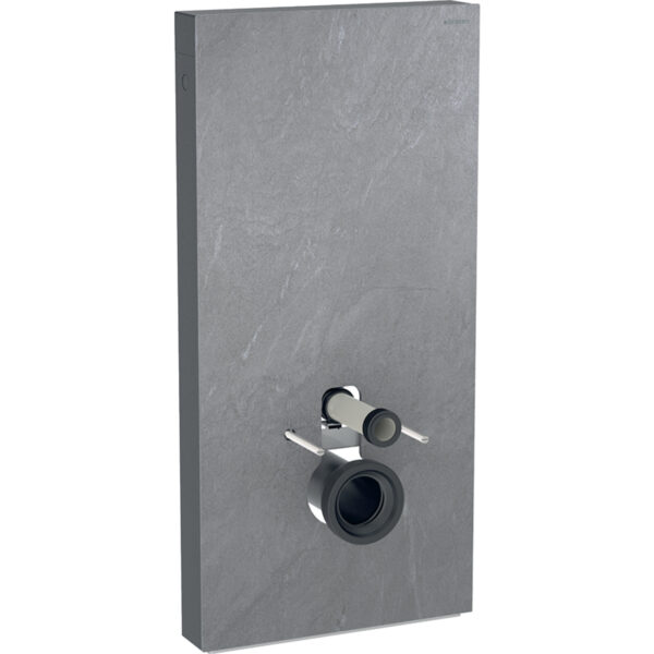 Geberit Monolith Sanitärmodul für Wand-WC, 101 cm, Frontverkleidung aus Steinzeug: Steinzeug Schieferoptik, Aluminium schwarzchrom