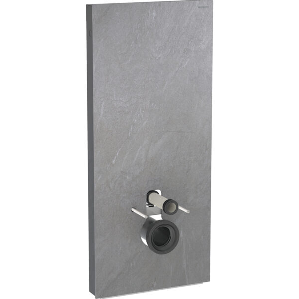 Geberit Monolith Sanitärmodul für Wand-WC, 114 cm, Frontverkleidung aus Steinzeug: Steinzeug Schieferoptik, Aluminium schwarzchrom