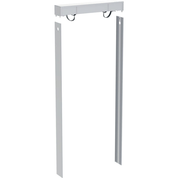 Set Spülkastendeckel mit Seitenverkleidungen, für Geberit Monolith Plus Sanitärmodul für Wand-WC, 114 cm, kundenindividuell: schwarzchrom / Aluminium gebürstet