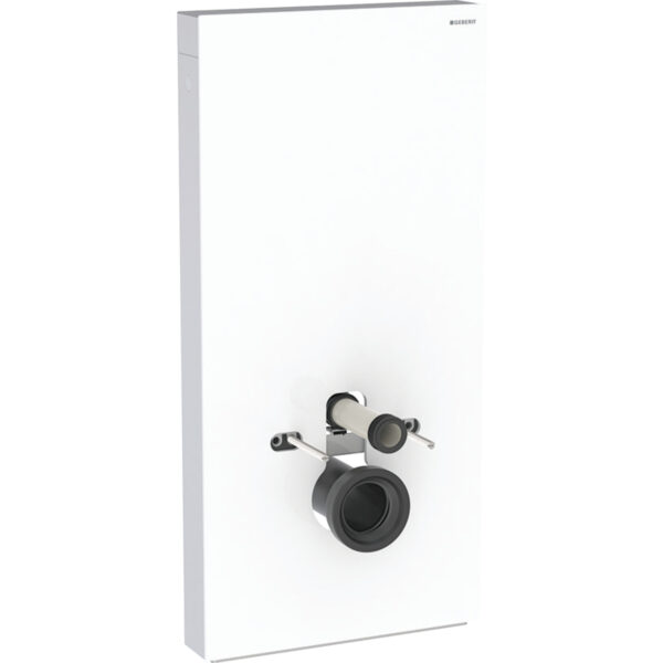 Geberit Monolith Sanitärmodul für Wand-WC, 101 cm, Frontverkleidung aus Glas: Glas weiss, Aluminium