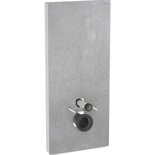 Geberit Monolith Plus Sanitärmodul für Wand-WC, 114 cm, Frontverkleidung aus Steinzeug: Steinzeug Betonoptik, Aluminium