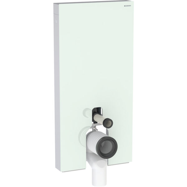 Geberit Monolith Sanitärmodul für Stand-WC, 101 cm, Frontverkleidung aus Glas: Glas mint, Aluminium