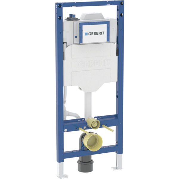 Geberit Duofix Element für Wand-WC, 120 cm, mit Sigma Unterputzspülkasten 12 cm, mit HS50 Hygienespülung, mit zwei Wasseranschlüssen