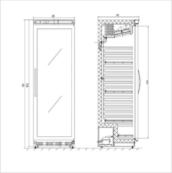 FORS Gewerbe-Gefrierschrank, Glastür, Edelstahl, rechts nicht wechselbar (UFV4000GES) – Bild 2