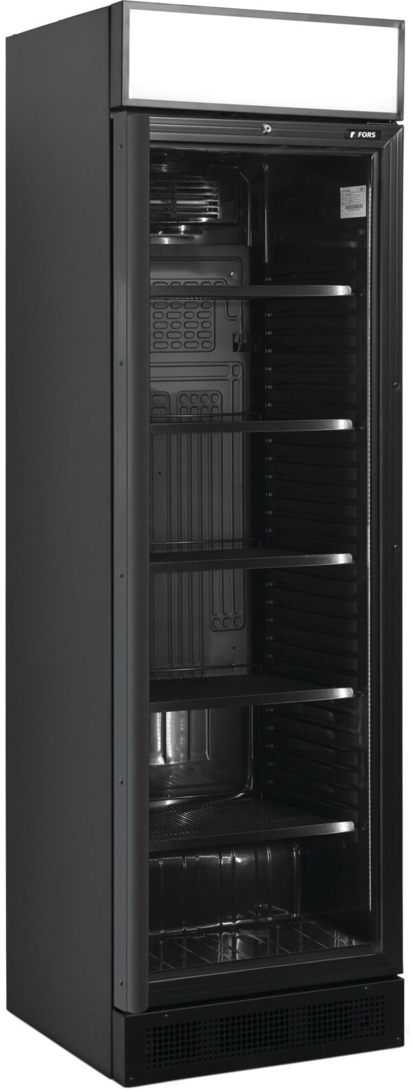 FORS Getränke-Kühlschrank, Glastür/Display, schwarz, rechts nicht wechselbar (BCDV4000NG)