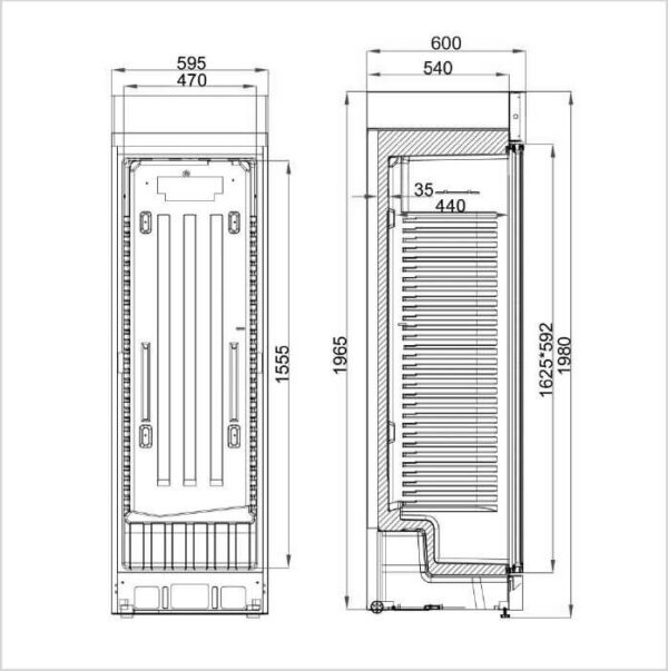 FORS Getränke-Kühlschrank, Glastür/Display, schwarz, rechts nicht wechselbar (BCDV4000NG) – Bild 2