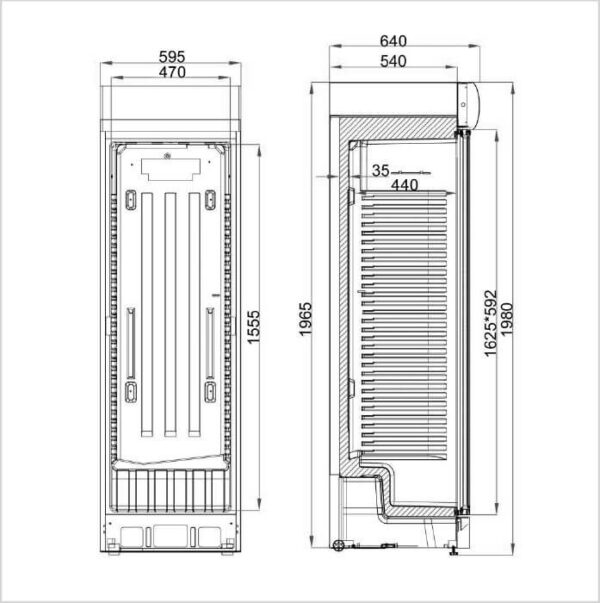 FORS Getränke-Kühlschrank, Glastür/Display, weiss, rechts nicht wechselbar (BCDV4000WG) – Bild 2