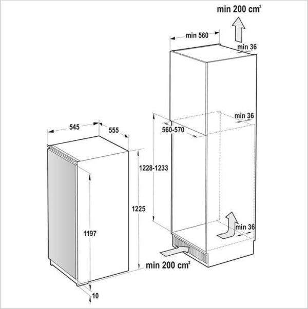 FORS Kühlschrank Einbau, rechts wechselbar (FBR601224E) – Bild 3