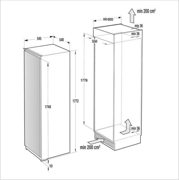 FORS Kühlschrank Einbau, rechts wechselbar (FBR551780E) – Bild 3