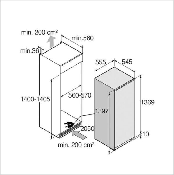 ASKO Kühlschrank Einbau  EXCLUSIVE, rechts wechselbar (R31442I) – Bild 2
