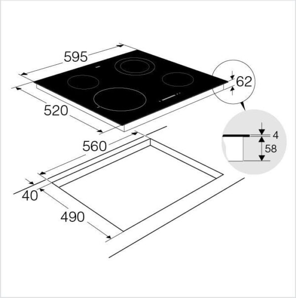 ASKO Glaskeramikkochfeld 60 (HCL614G) – Bild 2