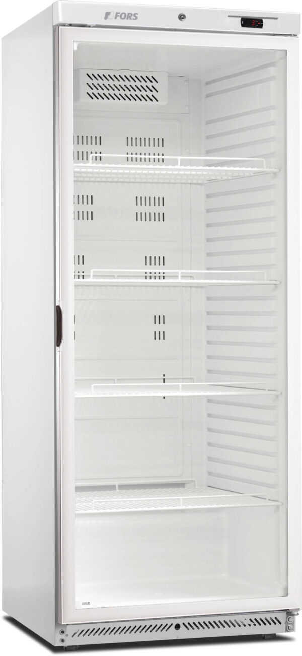 FORS Gastronomie-Kühlschrank, Glastür, weiss, GN 2/1, rechts nicht wechselbar (GCV600WG)