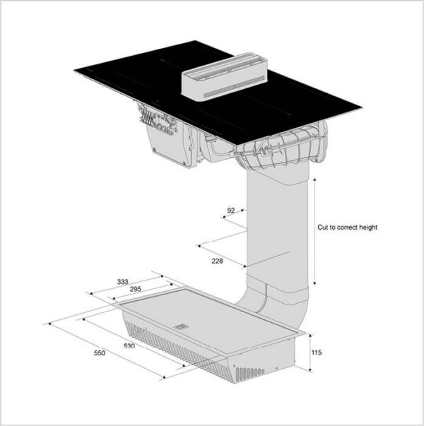 ASKO Umluftkit für Muldenlüfter HIHD854GF, Naber komp. (HR0016) – Bild 3