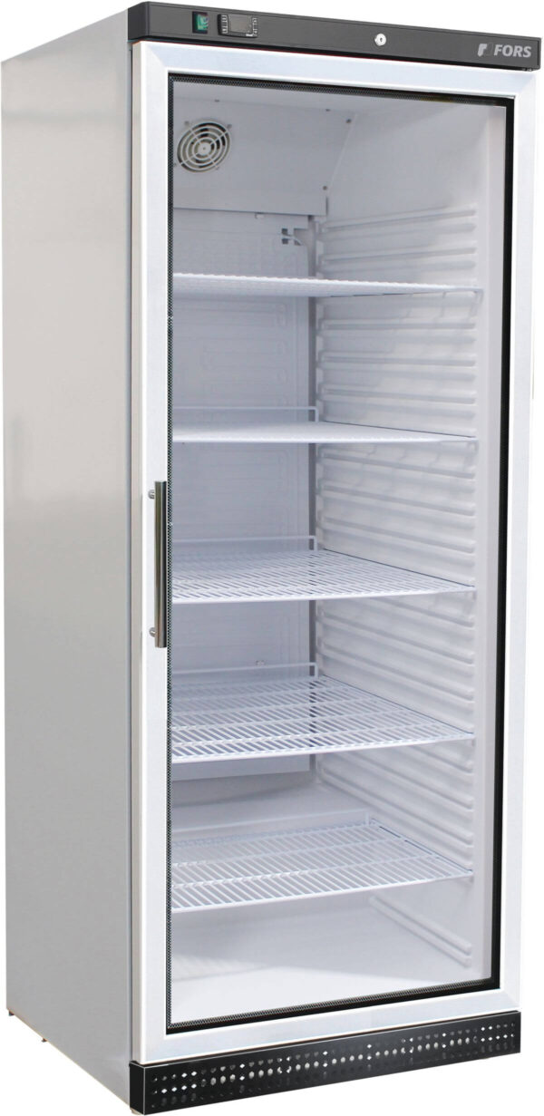 FORS Gastronomie-Kühlschrank, Glastür, weiss, GN 2/1, rechts wechselbar (GUCV6000WG)