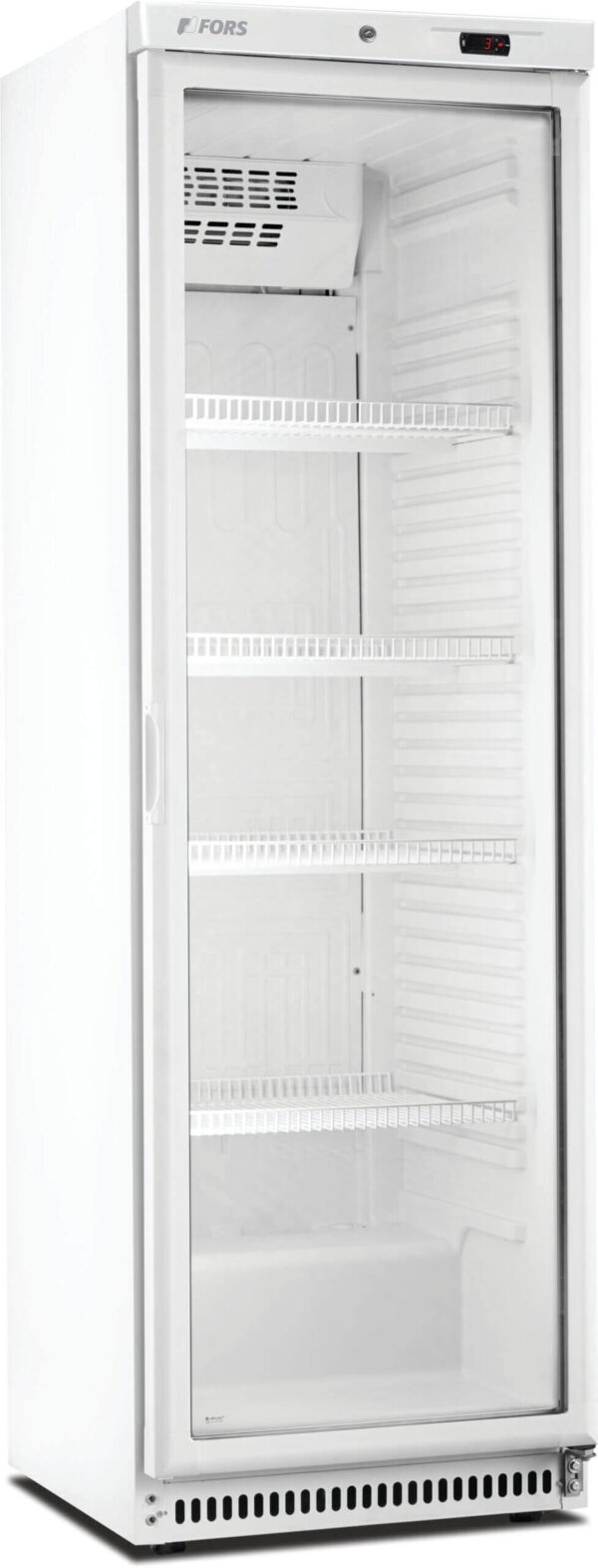 FORS Getränke- & Gewerbe-Kühlschrank, Glastür, weiss, rechts nicht wechselbar (CCV400WG)