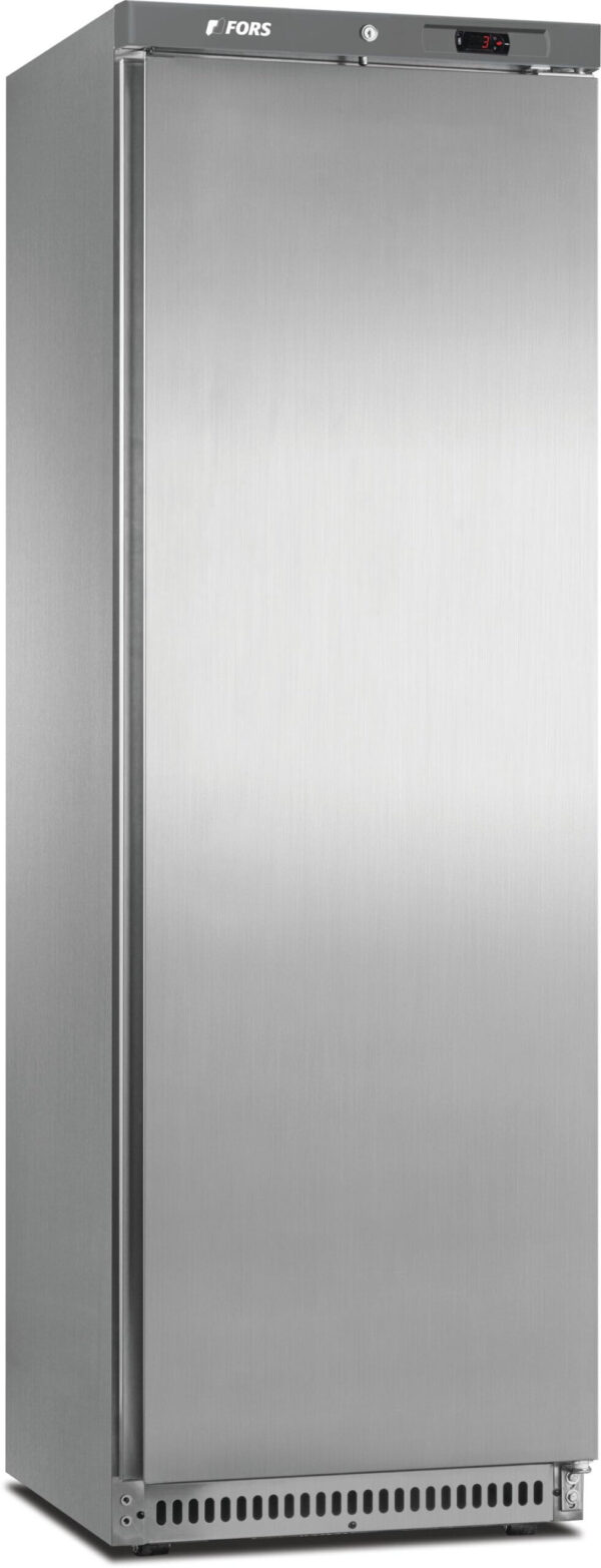 FORS Getränke- & Gewerbe-Kühlschrank, Volltür, Edelstahl, rechts wechselbar (CCV400ES)
