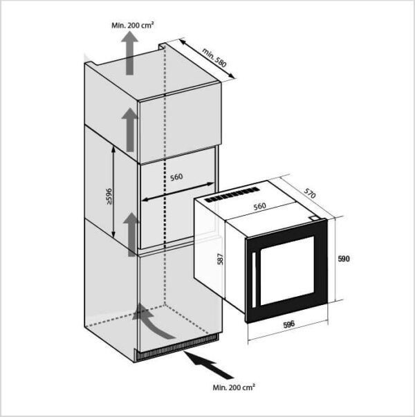 FORS Weinkühlschrank Einbau  EXCLUSIVE, rechts wechselbar (FBW60602G) – Bild 5