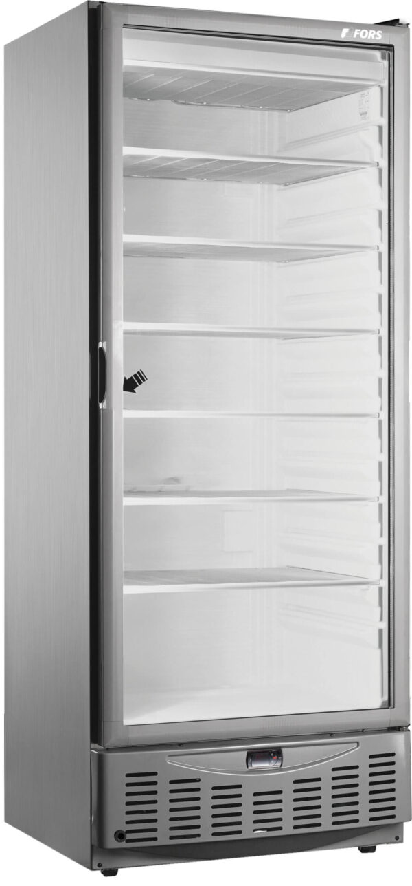 FORS Gastronomie- & Bäckerei-Gefrierschrank, Glastür, Edelstahl, GN 2/1 und 600x400, rechts nicht wechselbar (CFS550GES)