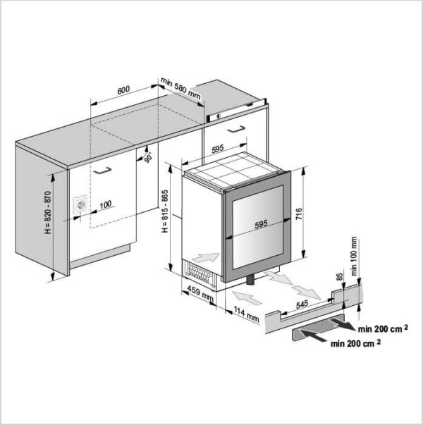 ASKO Unterbau-Weinkühlschrank Einbau  ELEMENTS, rechts wechselbar (WCN15842G) – Bild 3