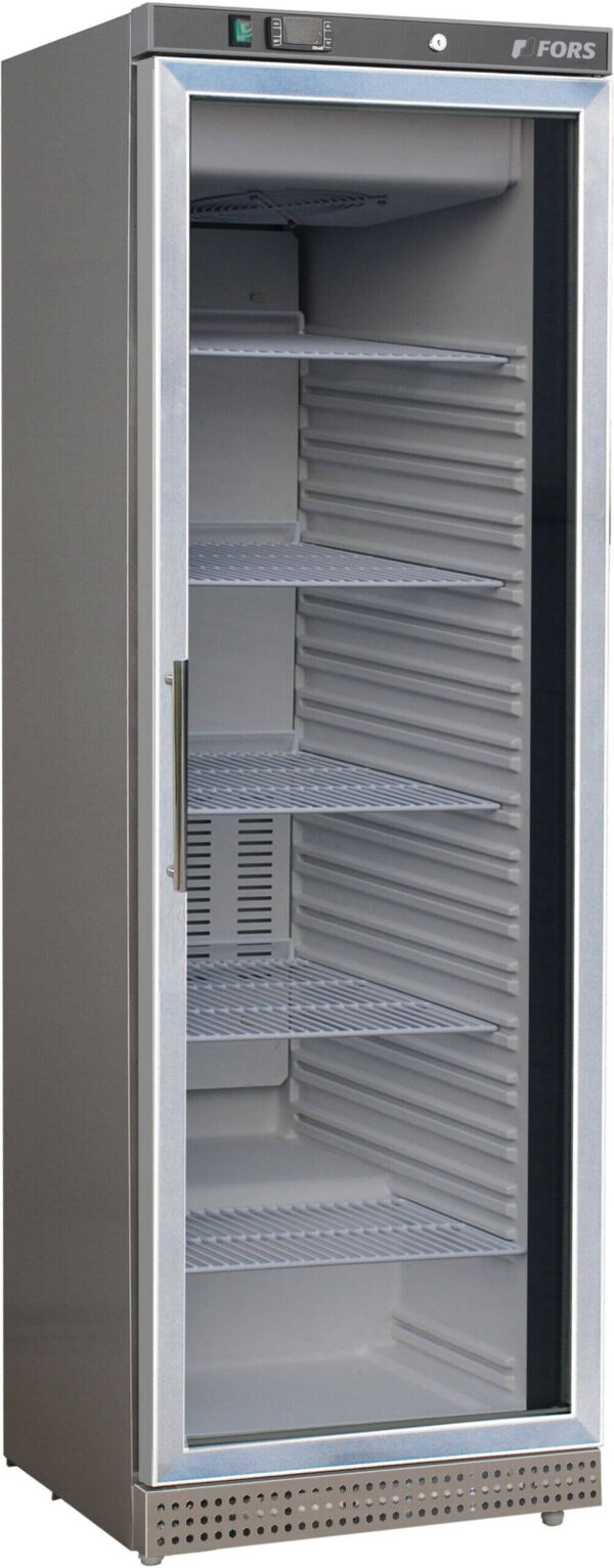 FORS Gewerbe-Gefrierschrank, Glastür, Edelstahl, rechts nicht wechselbar (UFV4000GES)