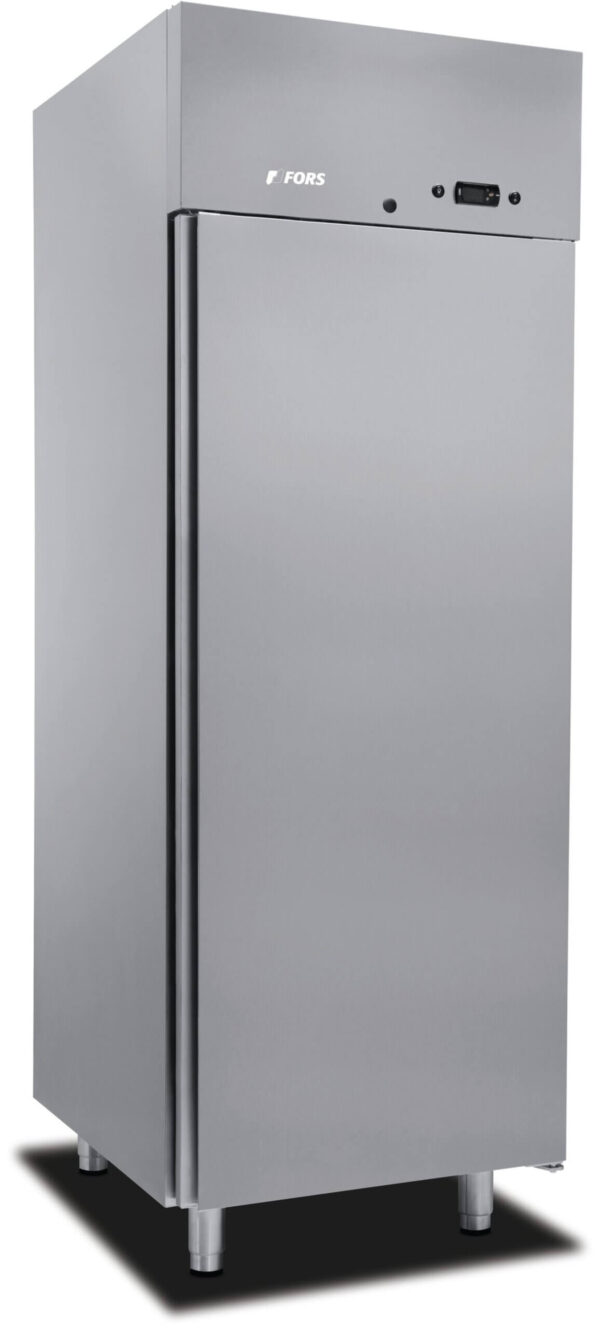 FORS Gastronomie-Kühlschrank, Volltür, Edelstahl, GN 2/1, rechts wechselbar (GCV701ESSL)