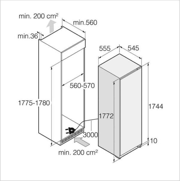ASKO Kühlschrank Einbau  PREMIUM, rechts wechselbar (R31831EI) – Bild 3