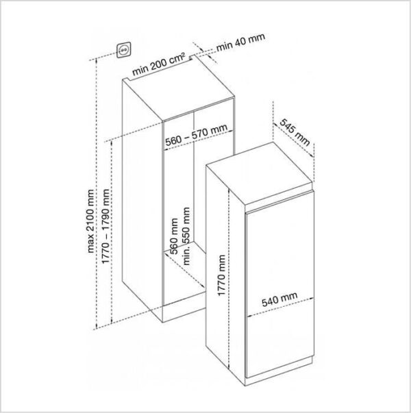 DE DIETRICH Kühlschrank Einbau, rechts wechselbar (DRL1770ED) – Bild 3