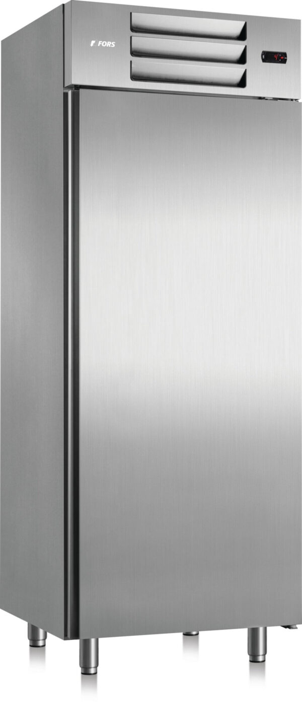 FORS Gastronomie-Kühlschrank, Volltür, Edelstahl, GN 2/1, rechts wechselbar (GCV550ES)