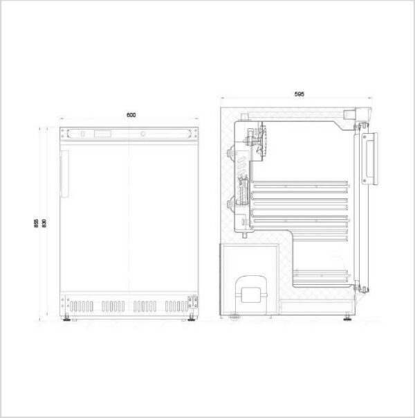 FORS Gewerbe-Gefrierschrank, Volltür, Edelstahl, rechts wechselbar (UFV1200ES) – Bild 2