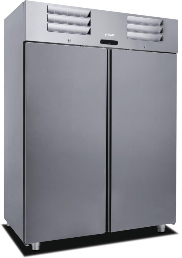 FORS Gastronomie-Kühlschrank, doppelte Volltür, Edelstahl, GN 2/1 (DGCV1400ES)