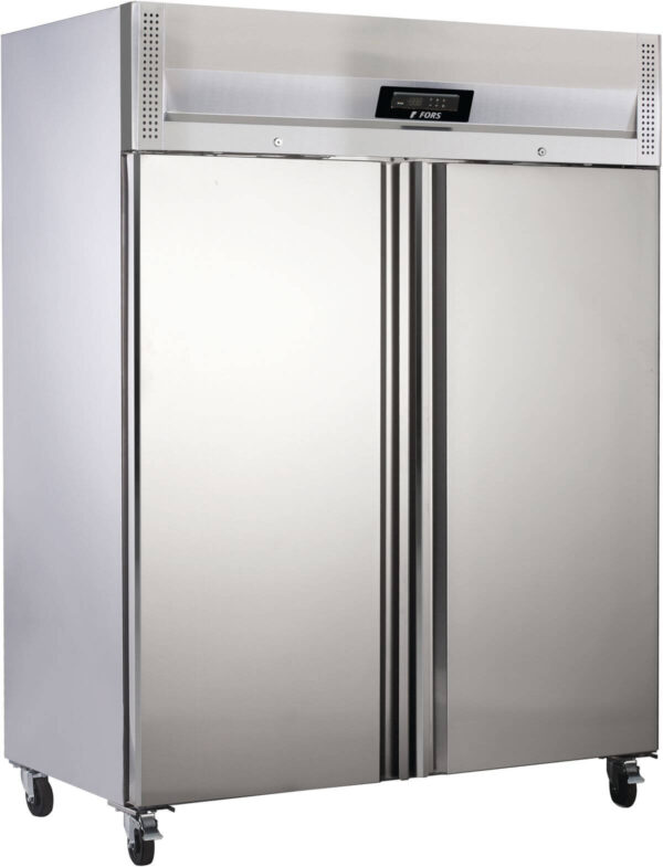 FORS Gastronomie-Kühlschrank, doppelte Volltür, Edelstahl, GN 2/1 (GCV14000ES)