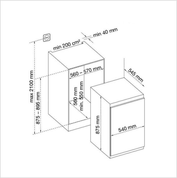 DE DIETRICH Kühlschrank Einbau, rechts wechselbar (DRL880ED) – Bild 3