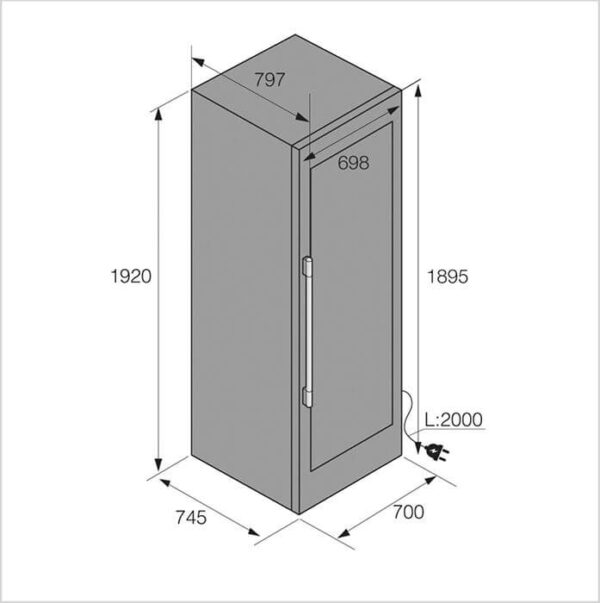 ASKO Weinkühlschrank freistehend  ELEMENTS, rechts wechselbar (WCN111942G) – Bild 3