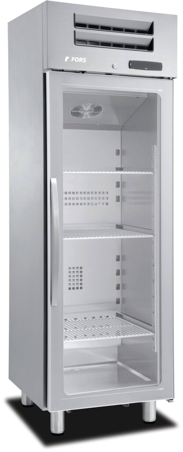 FORS Gewerbe-Gefrierschrank, Glastür, Edelstahl, rechts nicht wechselbar (SFV350GES)