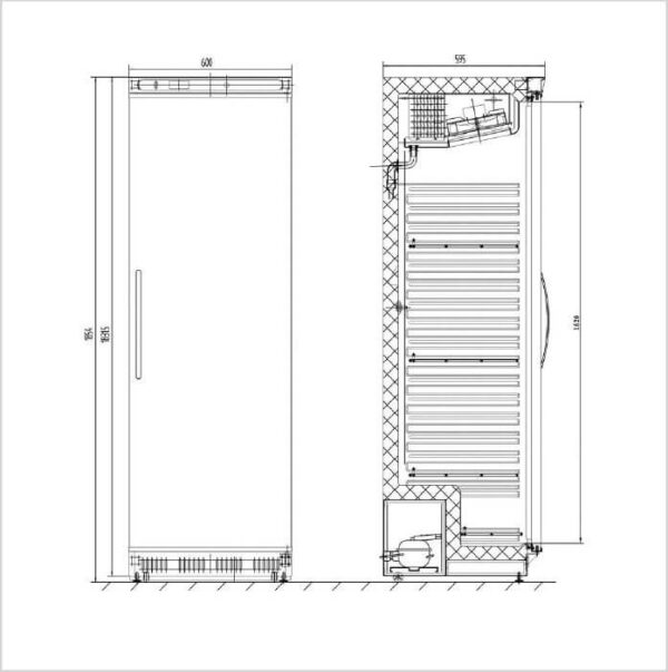 FORS Gewerbe-Gefrierschrank, Volltür, weiss, rechts wechselbar (UFV4000W) – Bild 2
