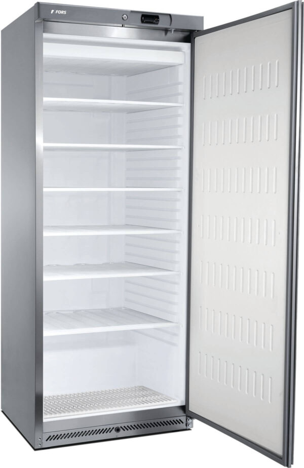 FORS Gastronomie-Gefrierschrank, Volltür, Edelstahl, GN 2/1, rechts wechselbar (GFS600ES)