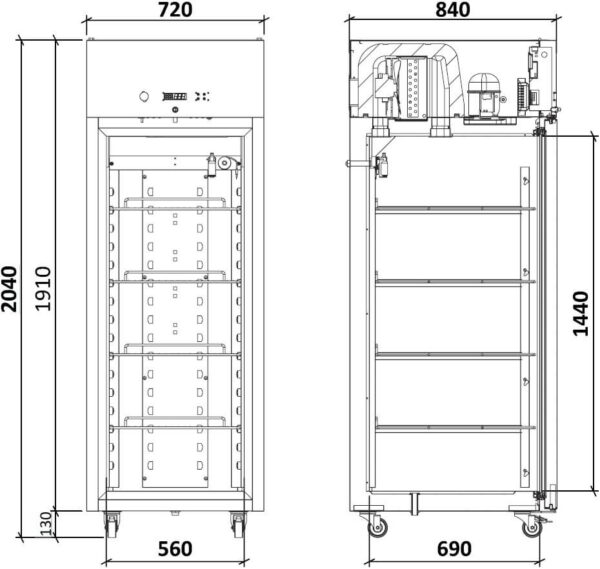 MEDGREE Labor-Gefrierschrank, 204 cm, rechts wechselbar (MLFA 700 S M) – Bild 2