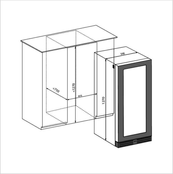 FORS Weinkühlschrank freistehend  PREMIUM, rechts wechselbar (FFW601271G) – Bild 5